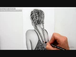 РИСУЕМ КОСЫ ПРОСТЫМ КАРАНДАШОМ