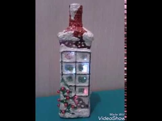 Новогодний светильник из бутылки. Diy.