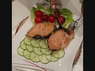 Куриное филе с сыром и шпинатом