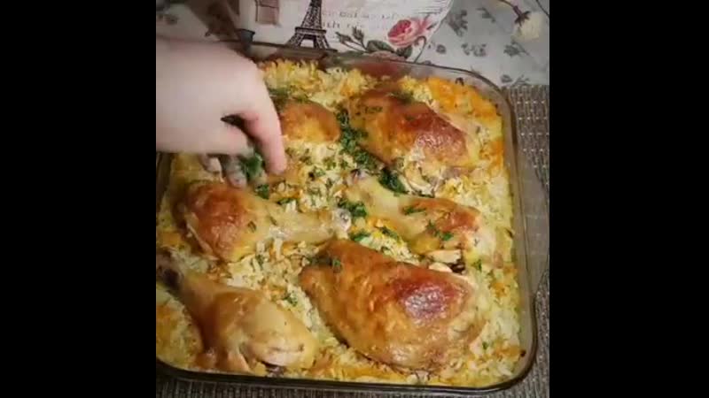 Рис с курицей и овощами.