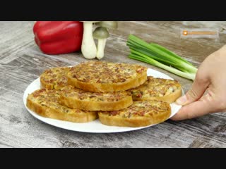 Вкуснее чем пицца могут быть только горячие бутерброды с грибами и ветчиной!