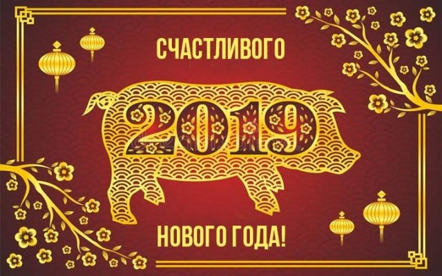 Картинки с Новым годом 2019 Свиньи: колоритные открытки с поздравлениями