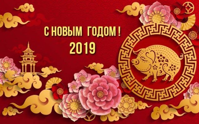 Картинки с Новым годом 2019 Свиньи: колоритные открытки с поздравлениями