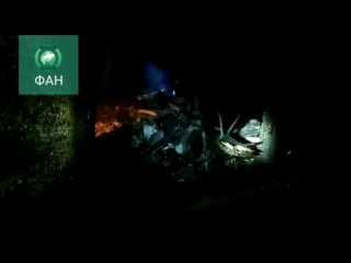 Появилось видео с места падения вертолета в Костромской области