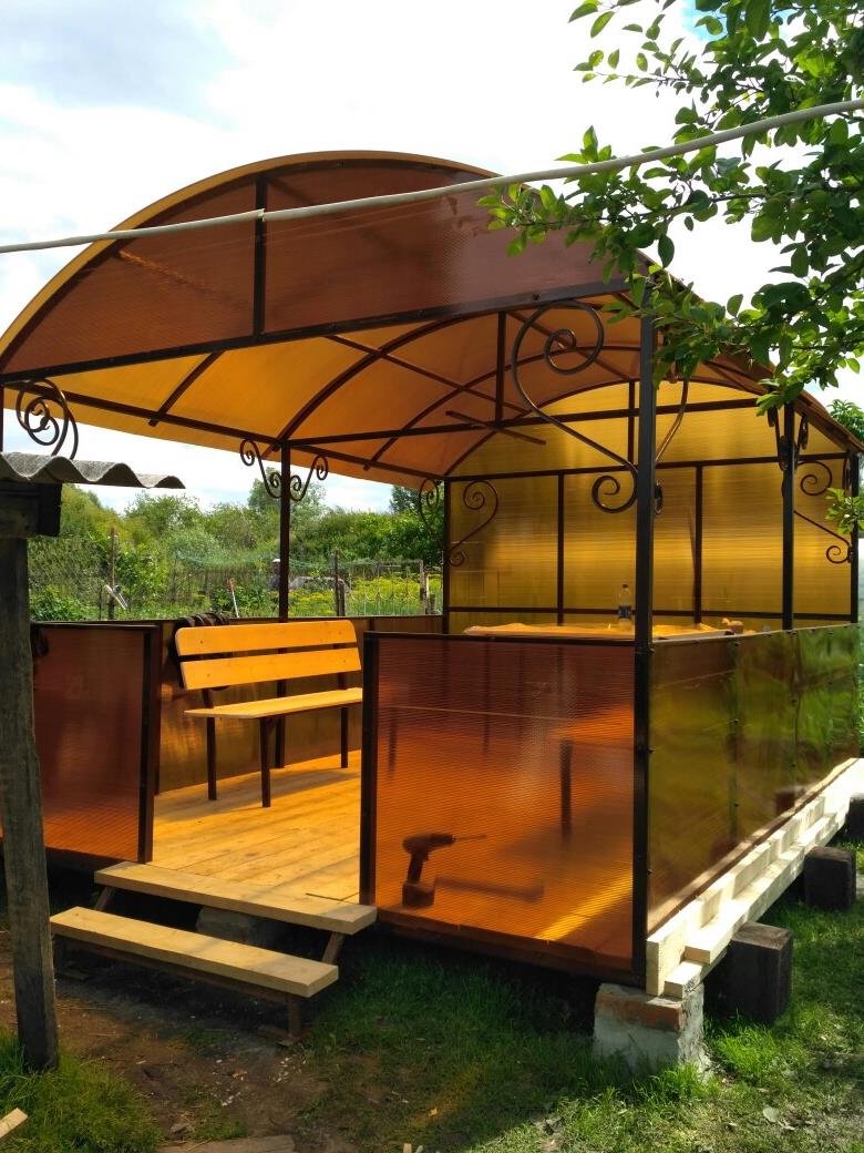 Защита беседки на зиму поликарбонатом