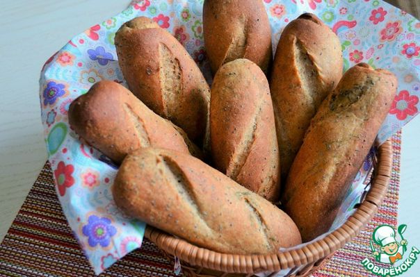 Творожные булочки с зеленью и маком