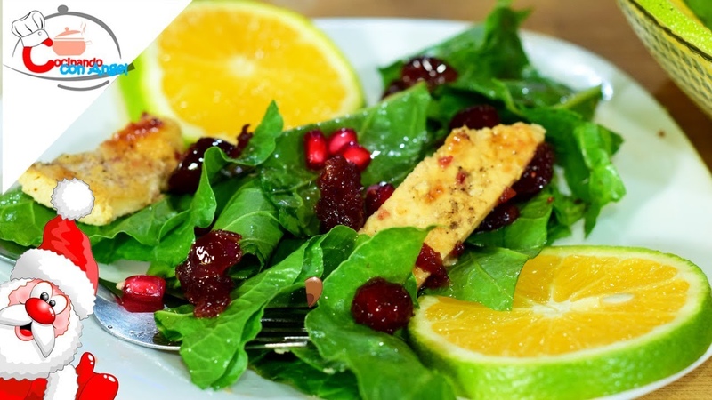 Ensalada con Vinagreta de arándanos.