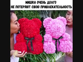 Мишка из роз - удивительный подарок для любимой