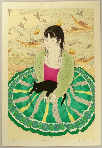 Окамото Рюсэй (Oamoto Ryusei,1949 - ) родился в местечке Муроран на острове Хоккайдо. Его настоящее имя Окамото Йошими (Oamoto Yoshimi). Он заинтересовался гравюрой еще учась в школе, но выбрал