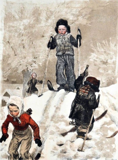 Открытка с лыжами, будем знакомы