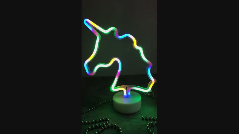Единорог из неона