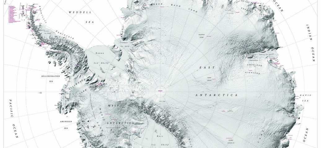Физическая карта антарктиды
