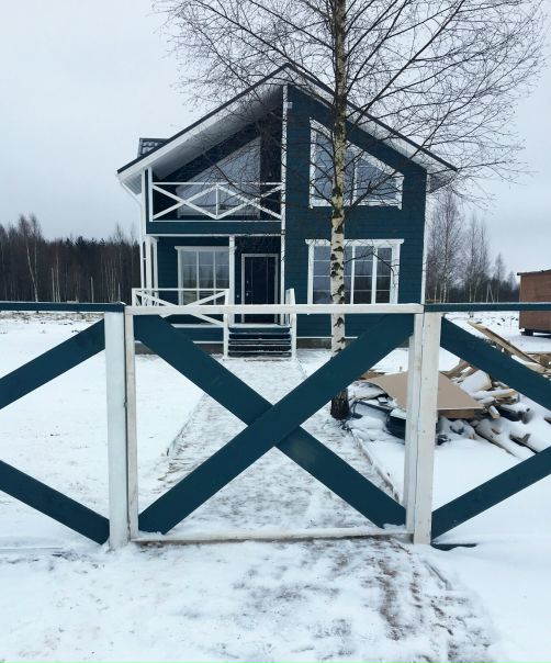Фото: Продам<br>Коттедж <br>Год постройки: 2018 <br>Цена: 3 400 000 руб.<br> <br>Коттедж построен по финской теплосберегающей технологии (каркас 150*50), утеплен каменной минеральной ватой, сделана имитация бруса. Дом покрашен краской Тиккурила PIKA-TEHO, окна двухкамерные металлопластиковые стеклопакеты (профиль КВЕ). <br> <br>На первом этаже: кухня-гостиная отделана имитацией бруса с покраской белёсой пропиткой; жилая комната отделана гипроком под поклейку обоев; с/у-гипрок; большая ванная комната—гипрок. <br>Прихожая: лестничный проем и холл второго этажа-имитация бруса идентично кухни-гостиной. <br>Второй этаж: с/у-гипрок;три спальни —отделка по усмотрению покупателя. <br> <br>Электричество 15 кВт заведено в дом в металлорукаве, полностью разведено по дому с установкой дополнительного щитка с автоматами на каждый электроприбор и УЗО. По всем жилым комнатам разведен антенный кабель с розетками. <br>Отопление осуществляется энергосберегающими радиаторами ТеплоЭко, над входной дверью установлена теплозавеса. Также предусмотренно установка печи-камина в кухне-гостиной с отоплением двух этажей комнат и холла. В прихожей предусмотрен электроподогрев пола,также возможен монтаж электроподогрева пола во всех помещениях. <br>Локальная канализация 5 кубов подключена к дому с отдельными выводами под раковины, ванну, стиральную машину и унитазы. Вода заведена в дом от скважины глубиной 22 метра. <br> <br>Дом очень светлый благодаря величине и расположению окон. Участок расположен на берегу Туровского озера (200 метров), в 200 метрах — лес. Участок находится в Заклинском сельском поселении, до г.Луги 4 км., до трассы Е-95 3 км. <br> <br>Коттедж выполнен под чистовую отделку: для возможности участия покупателя в выборе материалов, цветовой гаммы и оборудования (дом под