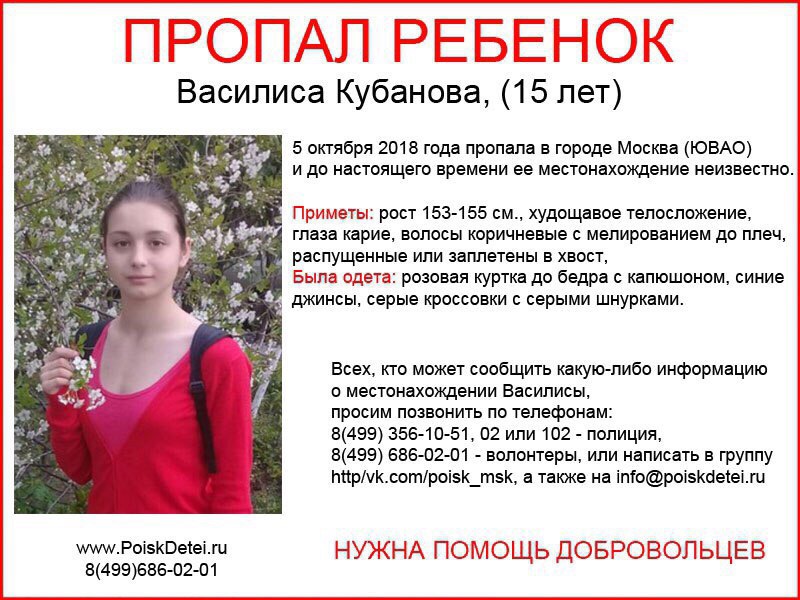 Пропавшие люди в москве