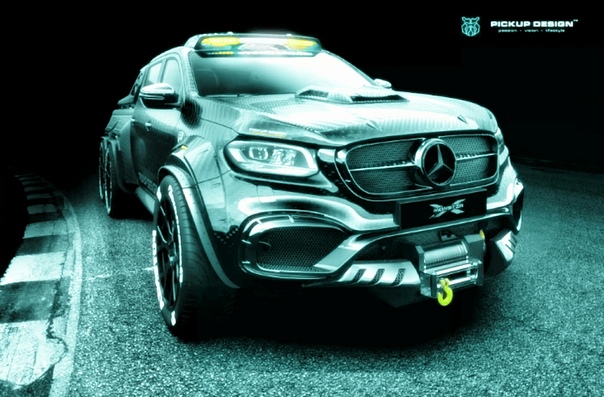 Ателье Carlex придумало трехосный Mercedes-Benz X-Class для трека Exy Monster X Concept получил полностью карбоновый кузов и спортивную подвеску.Подразделение Picup Design польского тюнера