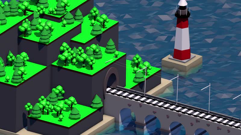 Landscape train 3d