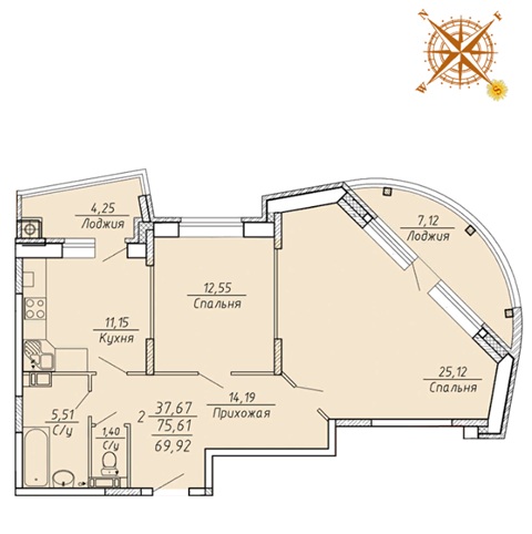 2-комнатные квартиры в ЖК Есенин Рязань