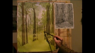 Летняя аллея. Андрияка С.Н. (ускоренный видеоурок) акварель watercolor