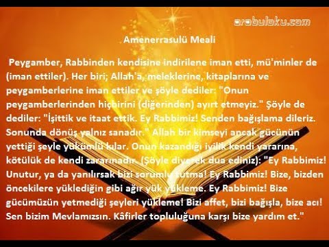 Amenerrasulü, okunuşu ve anlamı💕