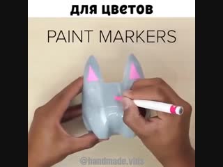 Милые котики горшочки из бутылок!