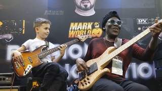 8 year old bass phenom, Áron Hodek jams with Richard Bona at 2019 NAMM