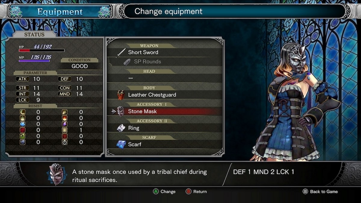 каменная маска в Bloodstained Ritual of the Night