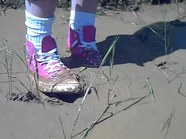 Muddy pink sneakers