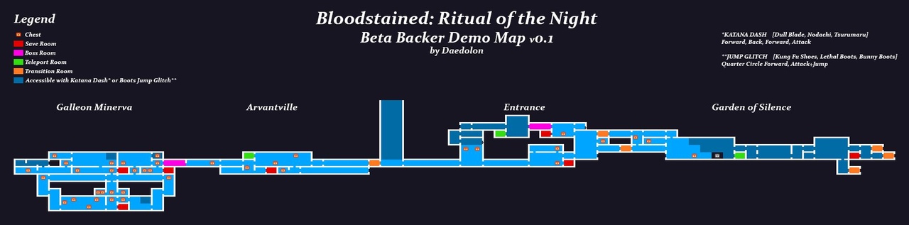 Bloodstained: Ritual of the Night - Карта местности Bloodstained: Ritual of the Night - Карта местности