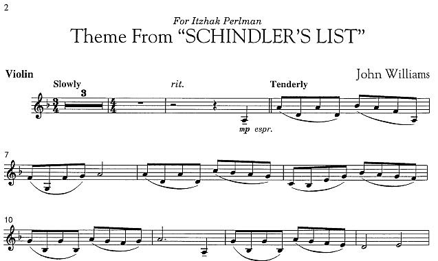 Музыку список шиндлера