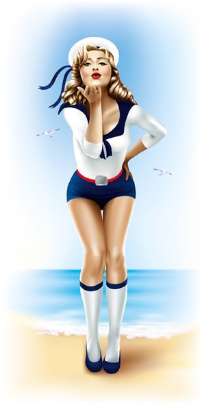 Рисунок девушка морячка