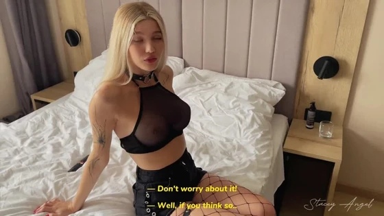 POV instead of delivering pizza, a Russian blonde escort girl came to me by mistake ｜ Stacey Angel