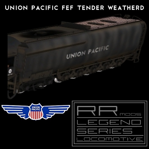 UPRR FEF Black oil weatherd tender